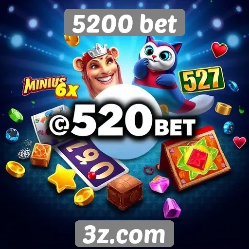 Variedade de jogos disponíveis no 5200 bet